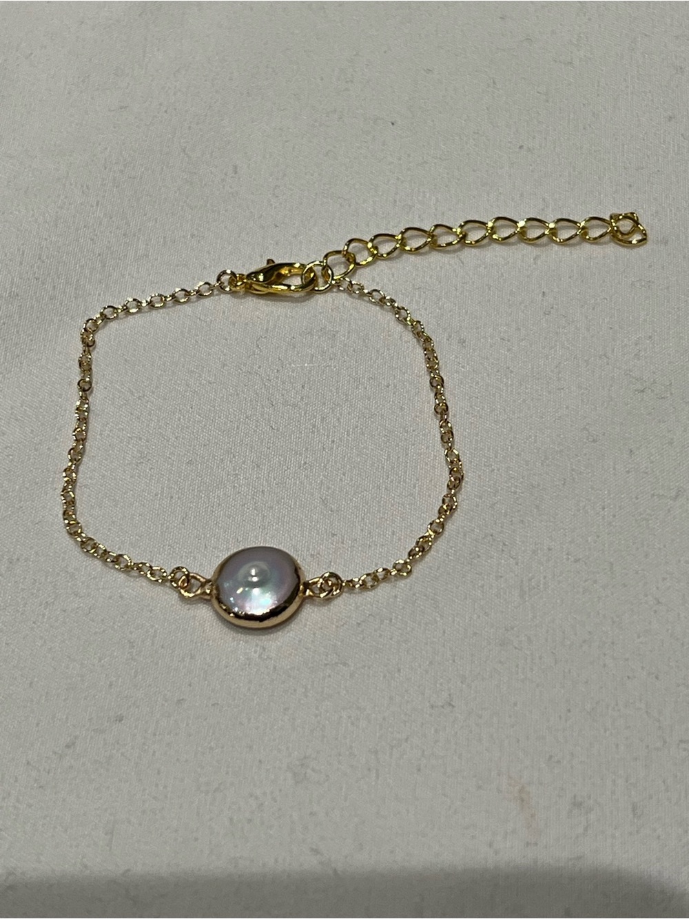 Coin pearl gold plated bracelet